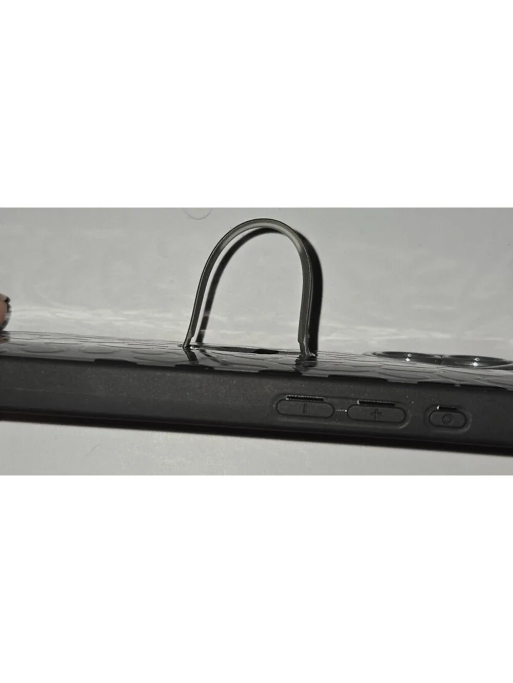iPhone 17 Black Leopard Case Hidden Strap Stand Camera Protection Charging Cable